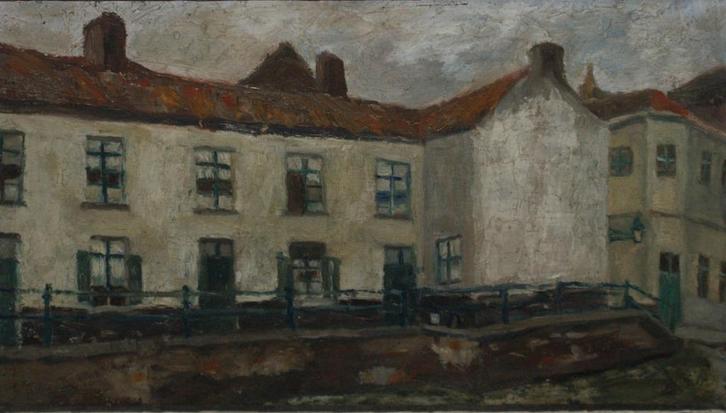 Jan De Porre (1873-1959): Stadszicht Gent (54 x 38 cm), Antiek en Kunst, Kunst | Schilderijen | Klassiek, Ophalen of Verzenden
