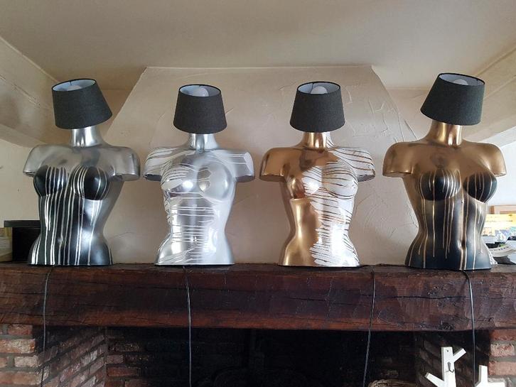 Mannequin Lamp buste etalagepop paspop, Antiek en Kunst, Curiosa en Brocante, Ophalen