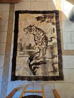 Uniek tapijt in dierenhuid met tijger 72x195 cm, Huis en Inrichting, Stoffering | Tapijten en Vloerkleden, Crème, 150 tot 200 cm