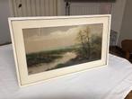 Landschapsafdruk in vintage lijst, Ophalen of Verzenden