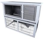 Houten Konijnenhok Met Ren Grijs-Wit 114cm, Dieren en Toebehoren, Ophalen, 110 cm of meer, 90 cm of meer, Hok