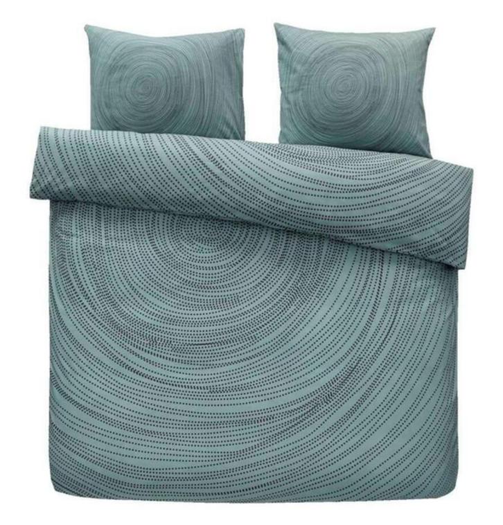 Housse de couette & taies vert bleu 240 x 200 / 220, Huis en Inrichting, Slaapkamer | Beddengoed, Zo goed als nieuw, Dekbedovertrek