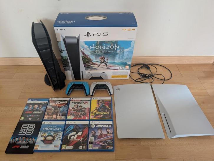 ps5(didc ed.) met 2TB ssd, spellen, 2 controllers en platen, Games en Spelcomputers, Spelcomputers | Sony PlayStation 5, Zo goed als nieuw
