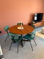 Furnified Ronde tafel walnoot met Design Stoelen, Ophalen, Nieuw