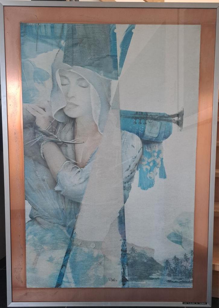 MARA Pol "Les fleurs du desert" 1984 aquarel, Antiek en Kunst, Kunst | Schilderijen | Modern, Ophalen