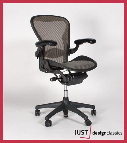 Herman Miller Aeron maat B Grafiet Full option (voorraad:20), Huis en Inrichting, Bureaustoelen, Zo goed als nieuw, Bureaustoel