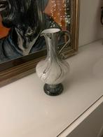 Vase vintage en verre opalin blanc/gris, design rétro, Enlèvement