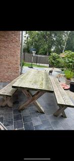 Houten tuinset, Tuin en Terras, Ophalen, Gebruikt, 8 zitplaatsen, Bank