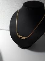 Vergulde vintage '70s ketting, Handtassen en Accessoires, Kettingen, Nieuw, Ophalen of Verzenden, Goud, Met strass