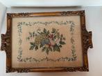 vintage dienplateau, Ophalen of Verzenden, Gebruikt, Rechthoekig, Hout