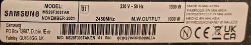 Samsung Microgolfoven MS28F303TAK – 1000W, Elektronische apparatuur, Microgolfovens, Zo goed als nieuw, Vrijstaand, Microgolfoven