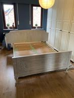 Tweepersoonsbed met lattenbodem, Huis en Inrichting, Slaapkamer | Bedden, Ophalen, Gebruikt, Tweepersoons, Landelijk