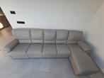 Lederen zetel 5zit met relax en longchair, Huis en Inrichting, Ophalen, 300 cm of meer, Leer, Zo goed als nieuw