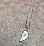 Fijne zilveren ketting met half hartje 835 gestempeld, Ophalen of Verzenden, Zo goed als nieuw