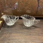 2 oude glazen melkkannetjes, Antiek en Kunst, Ophalen of Verzenden