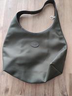 Longchamp, schoudertas van nylon canvas en leer, Ophalen of Verzenden, Gebruikt