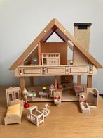 Houten poppenhuis met meubels, Ophalen, Gebruikt, Poppenhuis