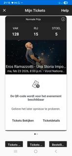 Concerttickets Eros Ramazotti, Tickets en Kaartjes
