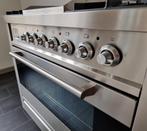 ☘️️️️Luxe Fornuis Boretti 90 cm rvs 5 pits Frytop 1 oven, 60 cm of meer, 5 kookzones of meer, Vrijstaand, 90 tot 95 cm