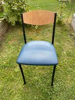 8 keukenstoelen, Huis en Inrichting, Stoelen, Ophalen, Gebruikt, Blauw, Metaal