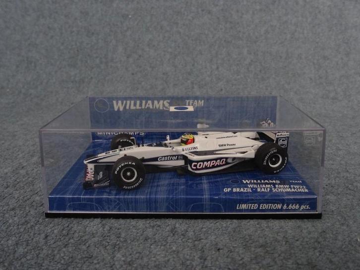 F1 BMW Williams FW22 R. Schumacher GP Brazil Minichamps 1:43, Hobby en Vrije tijd, Modelauto's | 1:43, Gebruikt, Auto, MiniChamps