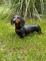 Beeld teckel, tekkel, hond, tuin, gazon 40 cm, Ophalen, Nieuw, Kunststof, Dierenbeeld