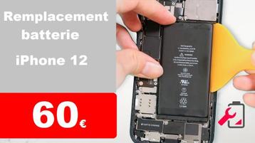 Remplacement batterie iPhone 12 pas cher à Bruxelles 60€