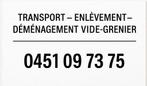 Transport déménagement enlèvement 0451097375