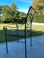 Ijzeren eettafel stoel, Huis en Inrichting, Stoelen, Ophalen, Gebruikt, Zwart, Vier