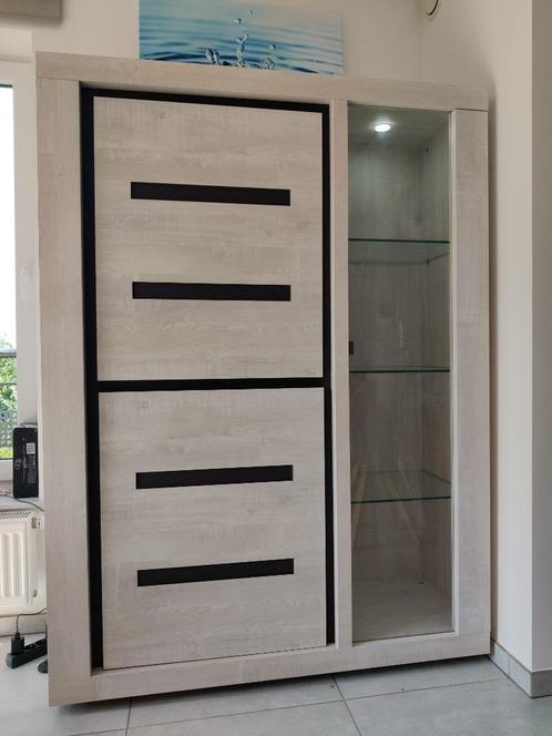 armoire vitrine Ludovic L=134 H=182 P=50cm, Huis en Inrichting, Kasten | Vitrinekasten, Zo goed als nieuw, 150 tot 200 cm, 100 tot 150 cm