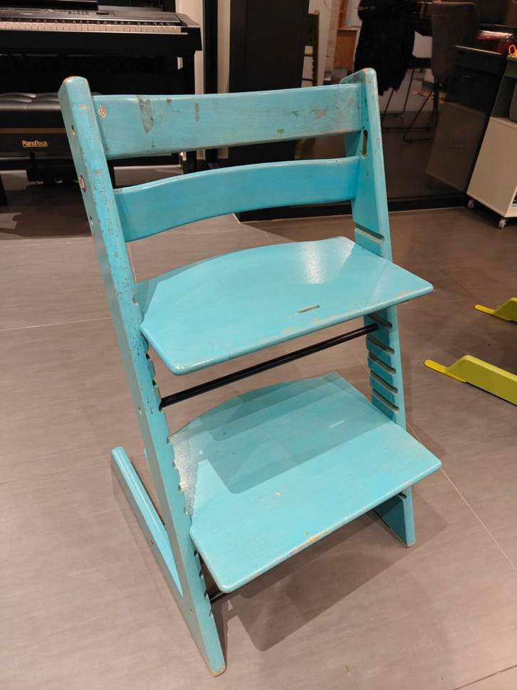 Stokke tripp trap kinderstoel blauw, Kinderen en Baby's, Kinderstoelen, Ophalen