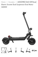 AOVOPRO G63 Off Road Electric Scooter, Fietsen en Brommers, Steps, Ophalen of Verzenden, Zo goed als nieuw