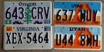 Kenteken USA nummerplaat OREGON + UTAH, Verzamelen, Ophalen of Verzenden