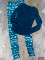 Pyjama imprimé bleu/vert Hunkemoller taille S/M, Kleding | Dames, Pyjama's, Hunkemöller, Ophalen of Verzenden, Zo goed als nieuw