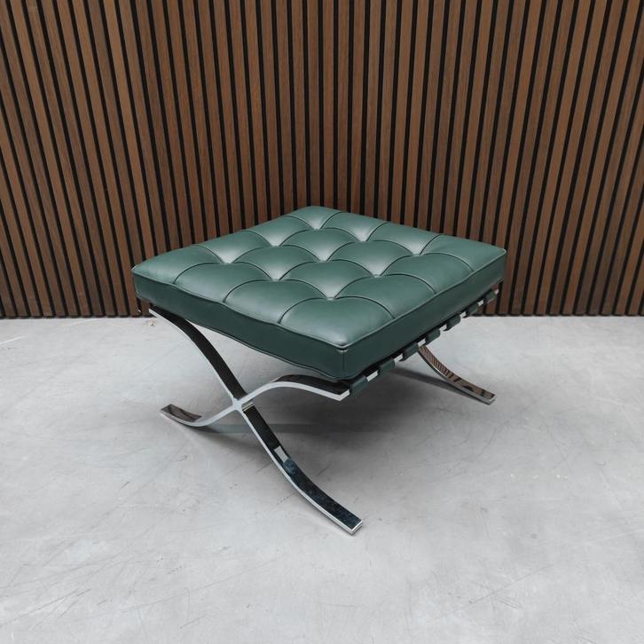 Knoll - Barcelona chair ottoman Bauhaus groen, Huis en Inrichting, Zetels | Voetbanken en poefs, Nieuw, 50 tot 75 cm, 50 tot 75 cm