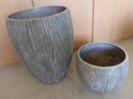 2 POTS FLEURS EN PIERRES, Ophalen, Steen