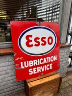 Groot oud Esso emaille reclamebord, Verzamelen, Ophalen, Gebruikt, Reclamebord