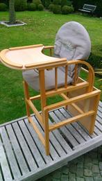 kinderstoel hout met tafelje en kussen, Kinderen en Baby's, Kinderstoelen, Ophalen, Gebruikt, Afneembaar eetblad