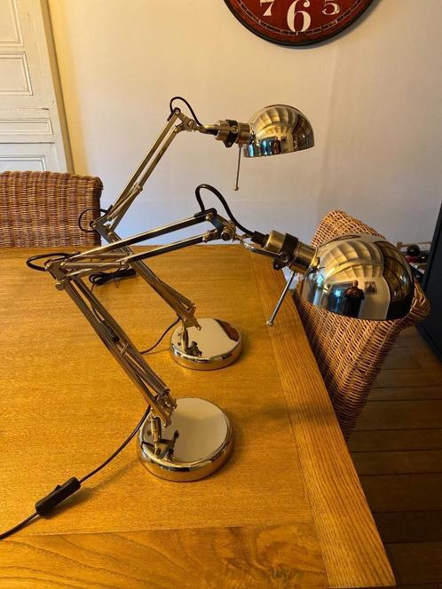 2 lampes de bureau Forsa, Huis en Inrichting, Lampen | Tafellampen, Zo goed als nieuw, Minder dan 50 cm, Metaal, Ophalen