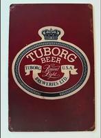 Metalen reclamebord Tuborg, Verzamelen, Biermerken, Ophalen of Verzenden, Nieuw, Reclamebord, Plaat of Schild