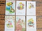 6 cartes postales CP Joyeuses Pâques Belgique 1910 timbres, Enlèvement ou Envoi