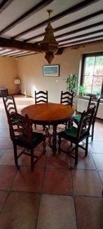 Table + 6 chaises en merisier massif, Gebruikt, Ophalen, Vijf personen of meer, Ovaal