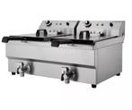 Friteuse électrique sur table en inox 10 + 10 L, 4 liter of meer, Ophalen of Verzenden, Nieuw, Duo-friteuse