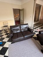 Retro leren zetel, Huis en Inrichting, Ophalen, Zo goed als nieuw