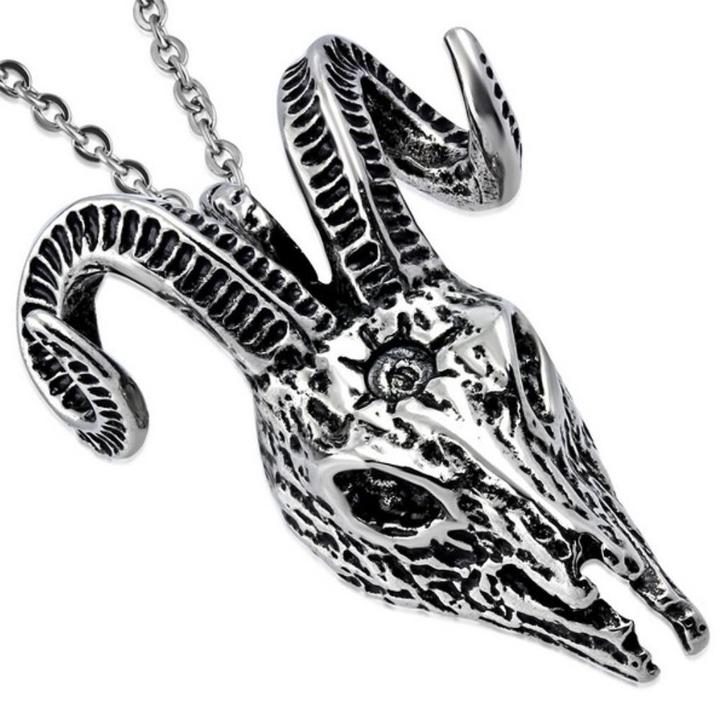 Roestvrij stalen devil horn goat hanger, Motoren, Accessoires | Overige, Ophalen of Verzenden