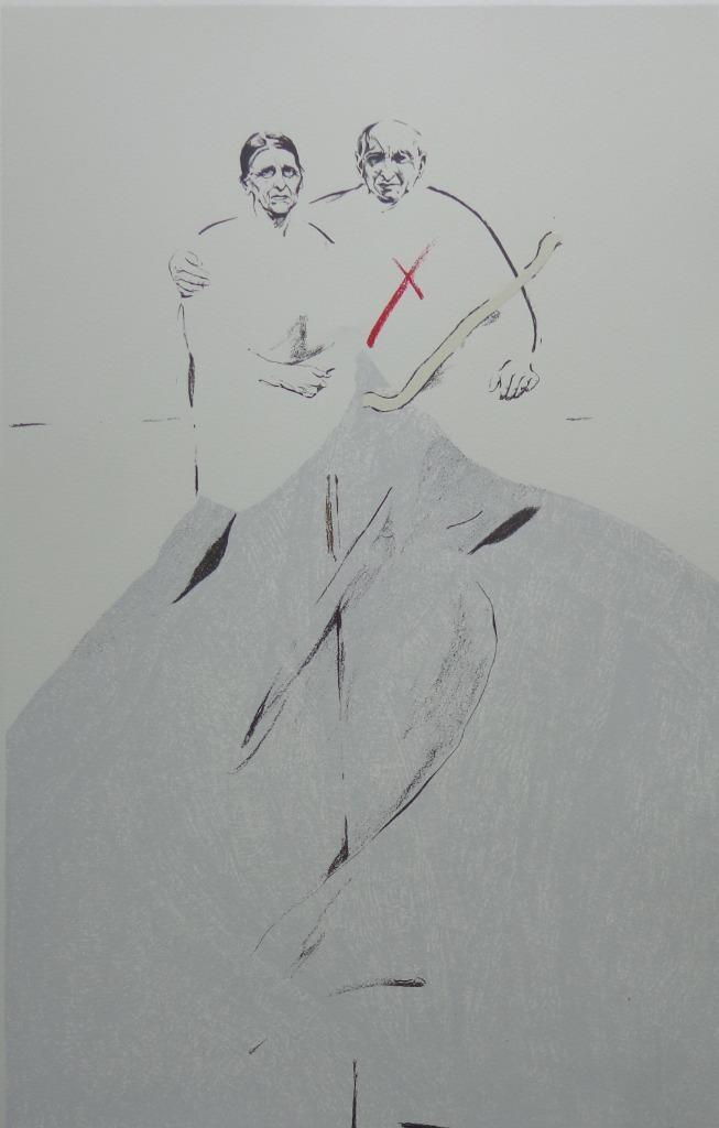 OCTAVE LANDUYT / BONJOUR BREL / KLEURLITHO / 76x56cm / SIG, Antiek en Kunst, Kunst | Litho's en Zeefdrukken, Ophalen of Verzenden