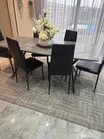 Tafel met stoelen, Huis en Inrichting, Complete eetkamers, Ophalen, Gebruikt, Modern, 4 tot 6 stoelen