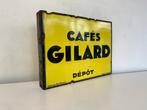 Cafes Gilard emaille reclame bordje, Reclamebord, Gebruikt, Ophalen of Verzenden