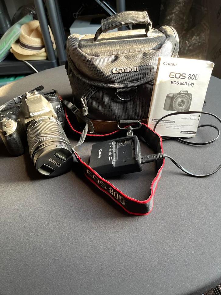 Canon EOS 80D DSLR + 18-55mm lens + toebehoren, Audio, Tv en Foto, Fotocamera's Digitaal, Spiegelreflex, Canon, 8 keer of meer
