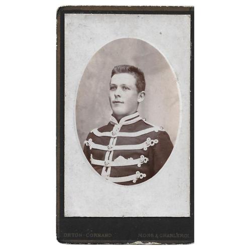 CDV Belgisch soldaat - Mons & Charleroi, Verzamelen, Militaria | Algemeen, Landmacht, Foto of Poster, Ophalen of Verzenden